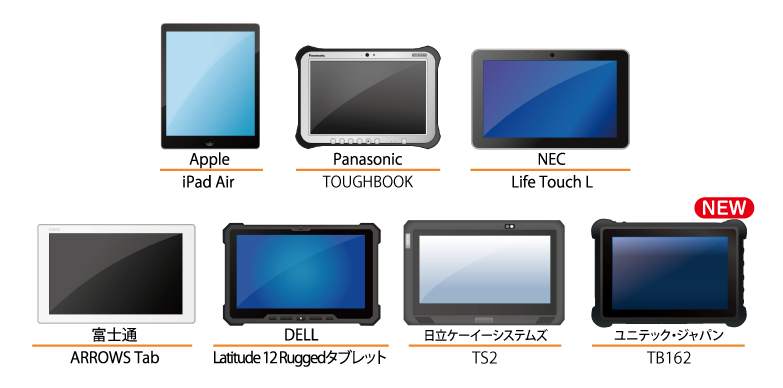 タブレット端末ホルダ_対応機種一覧